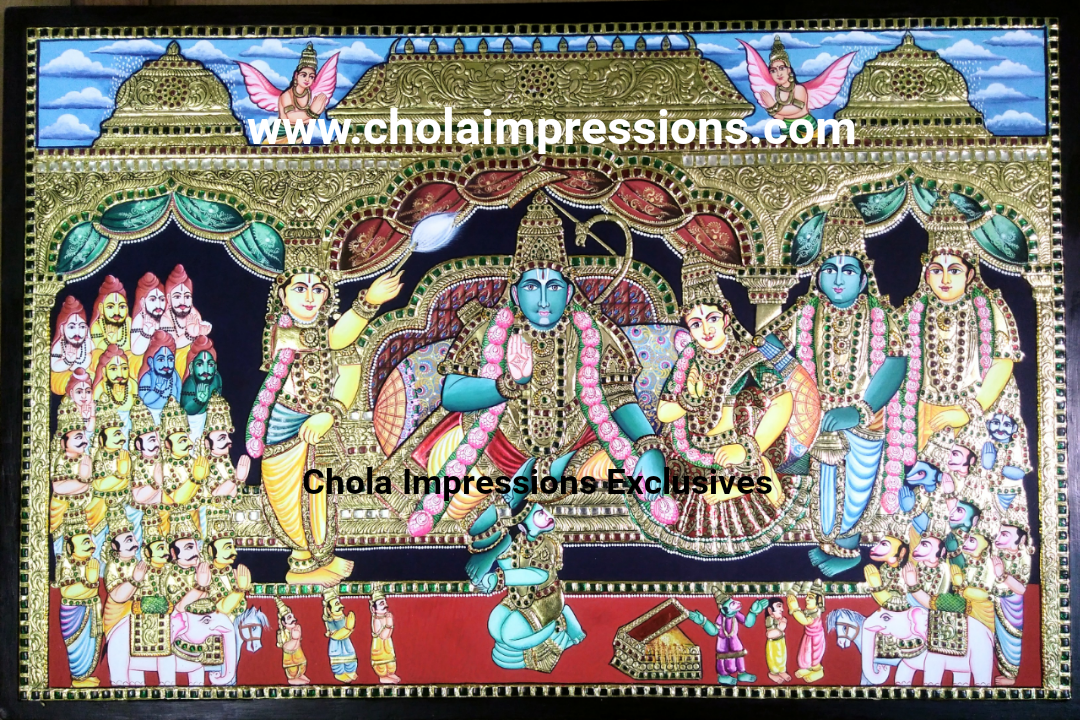 Ramar Darbar Tanjore Painting - Story of the Hindu God Ram